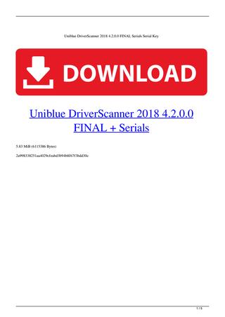 Uniblue Driverscanner 2018 V4.2.0.0